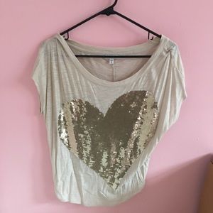 Express sequin heart top